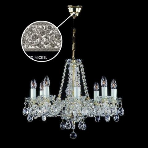 Люстра Art Glass RADKA VIII. FULL CUT R14 WHITE NICKEL