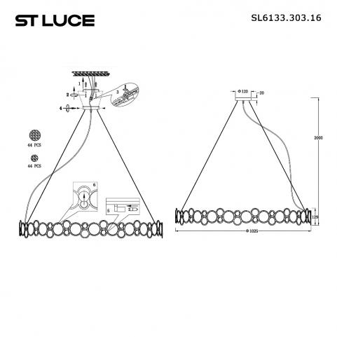 Подвесной светильник ST Luce Swatch 4000K SL6133.303.16