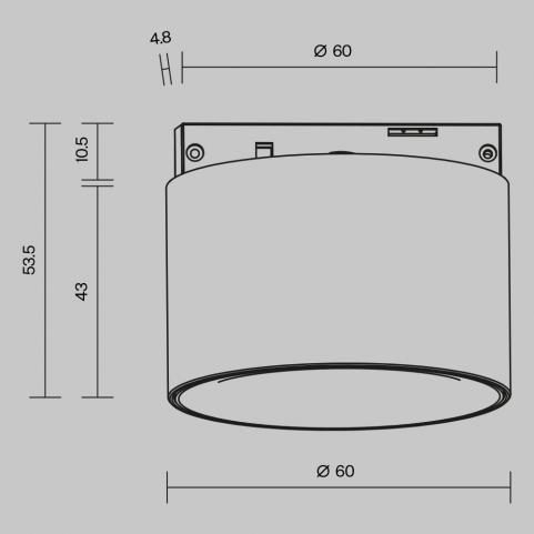 Трековый светильник Maytoni Technical Levity 4000К Alfa S TR188-1-5W4K-M-BBS